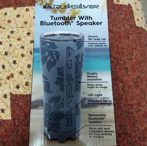 Quiksilver Blue Floral Bluetooth Tumbler - Picture 4 of 8